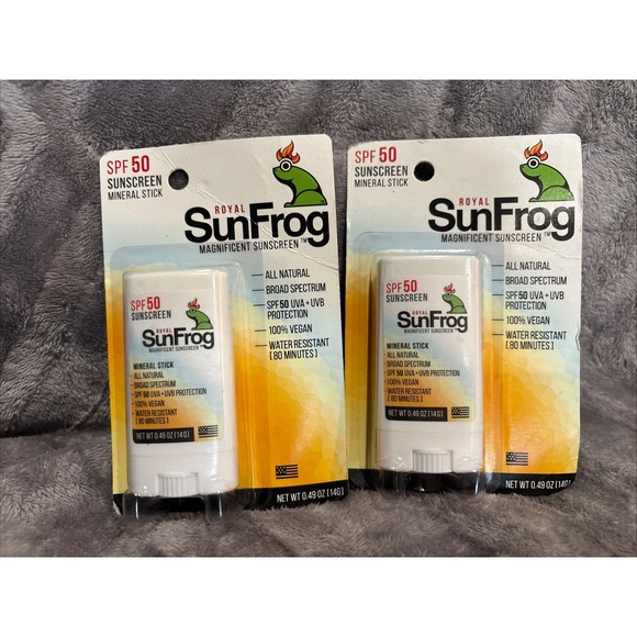 Other - 2X ROYAL SUN FROG Magnificent Sunscreen SPF 50 Mineral Stick VEGAN Expires 05/26